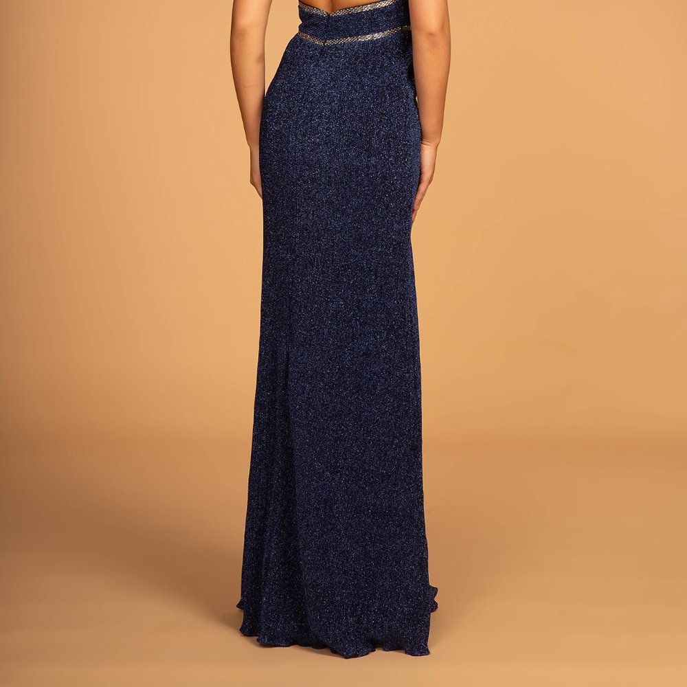 V-Neckline A-Line Glittered Evening Dress GSGL2503 - Picture 7 of 9